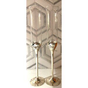 2 Vera Wang Love Knots Toasting Champagne Flutes